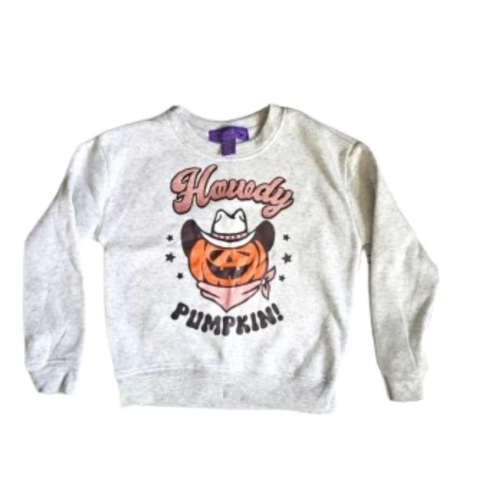 NWT  Howdy Pumpkin Graphic Kid's Sweatshirt Size 10/12